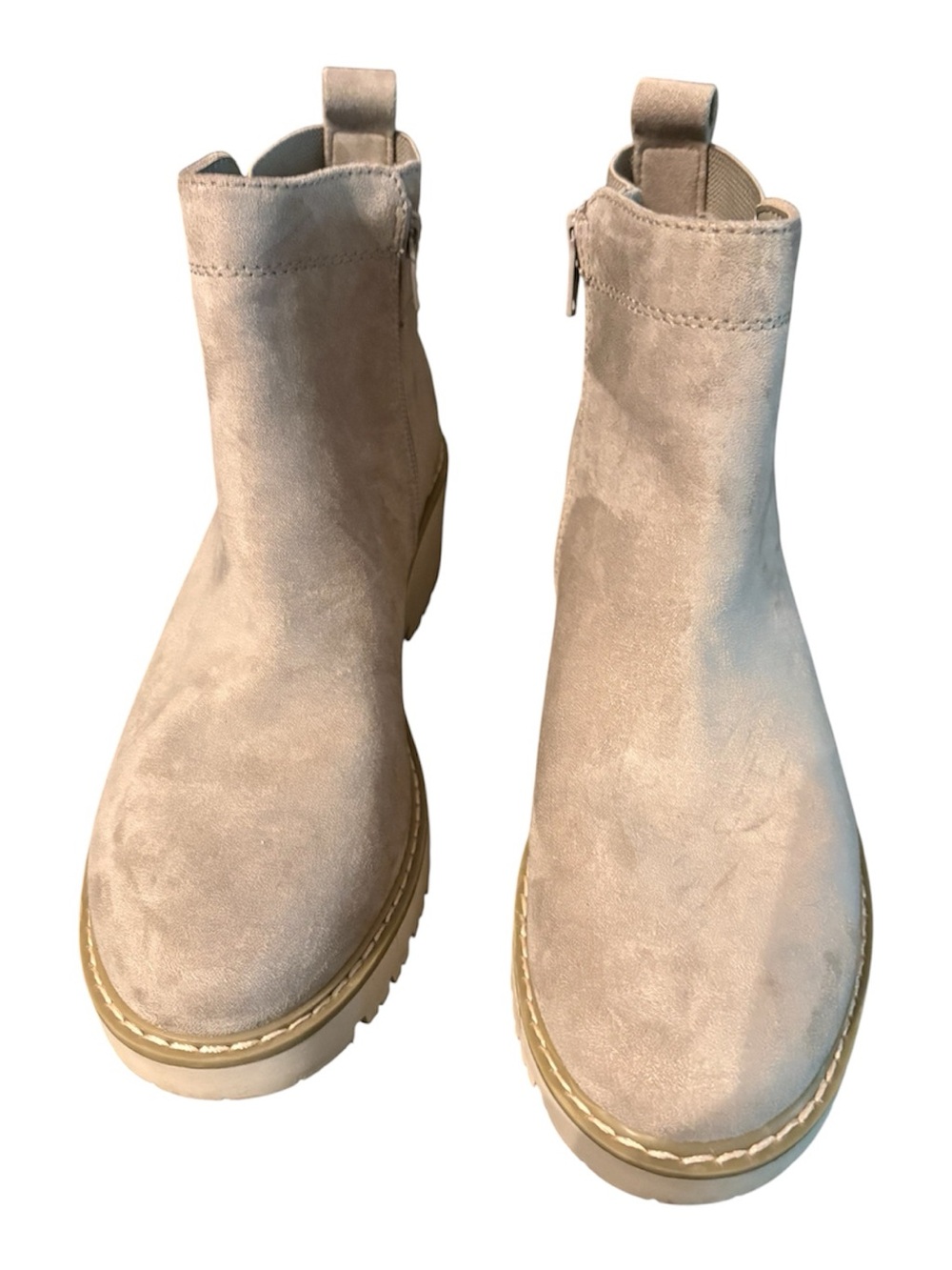Sonoma Beige Suede Ankle Booties